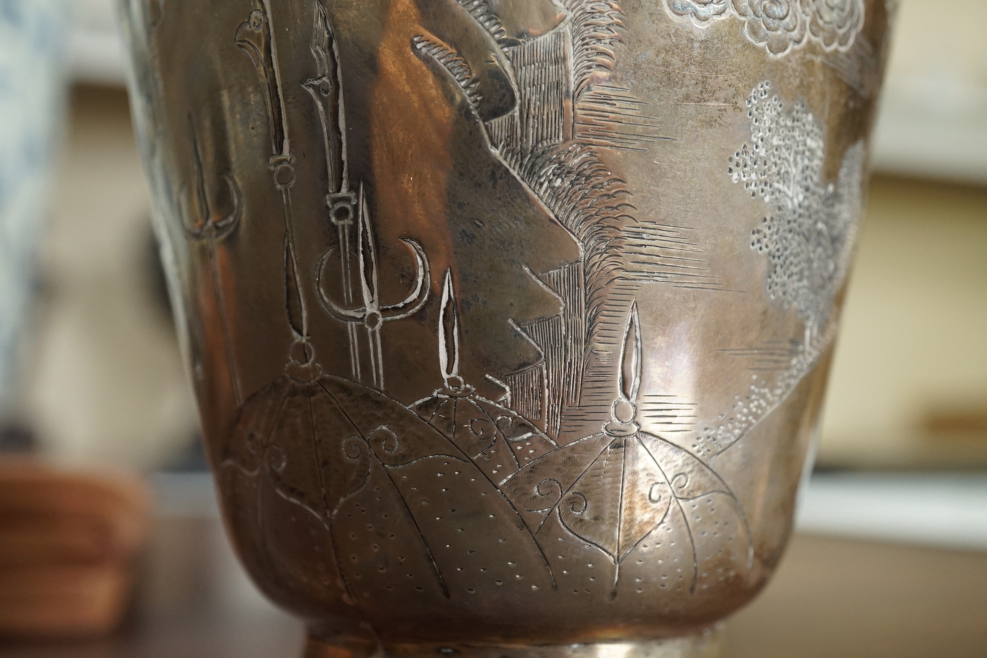 A pair of Chinese silver ‘immortals’ vases, late 19th century